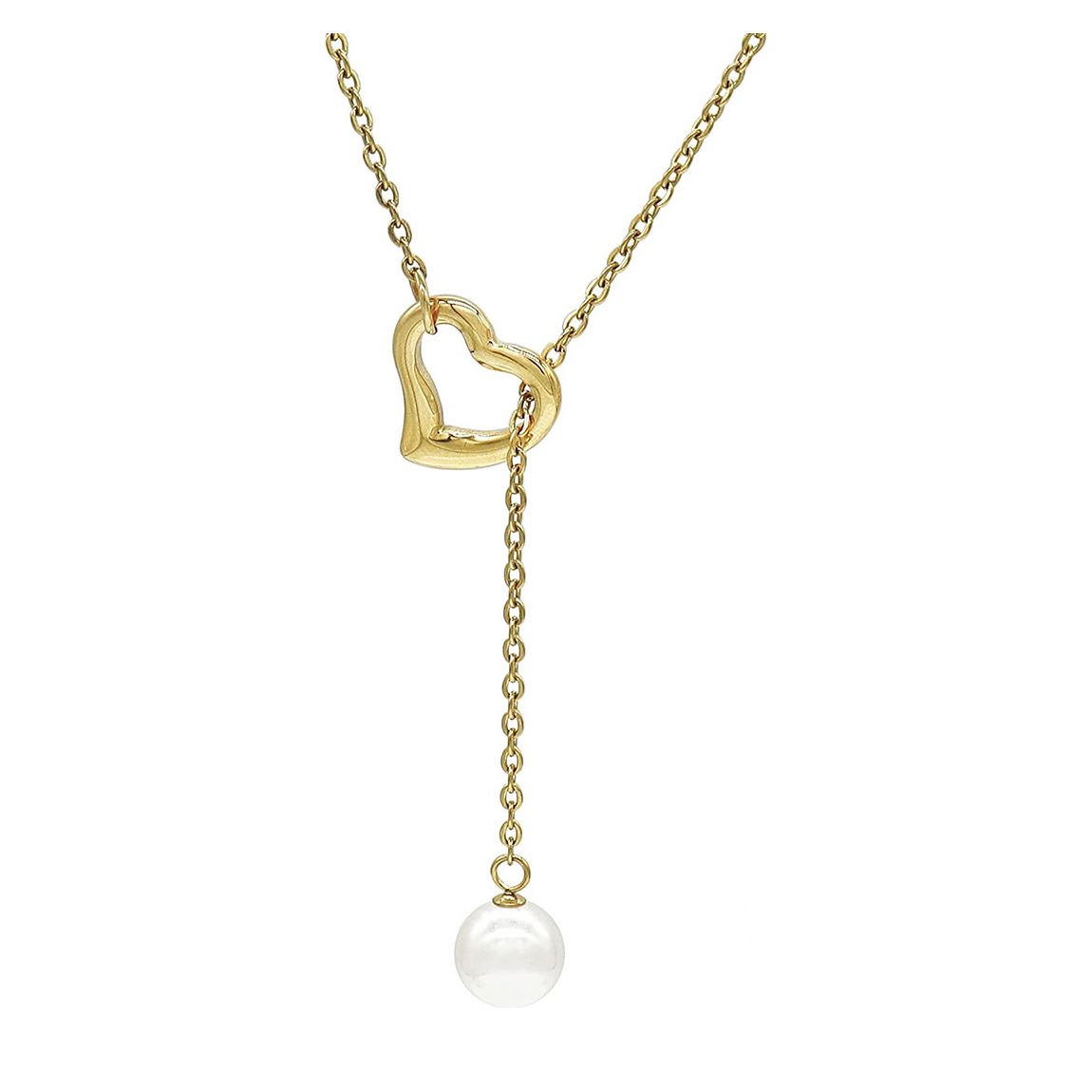 18k Gold Love Lariat Pearl Necklace main product photo