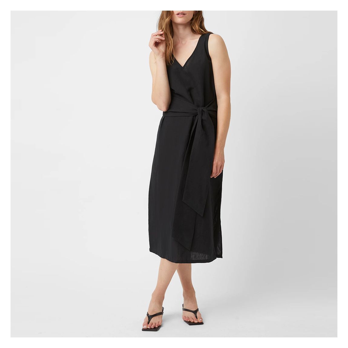 Black Milos V Neck Midi Dress main product photo