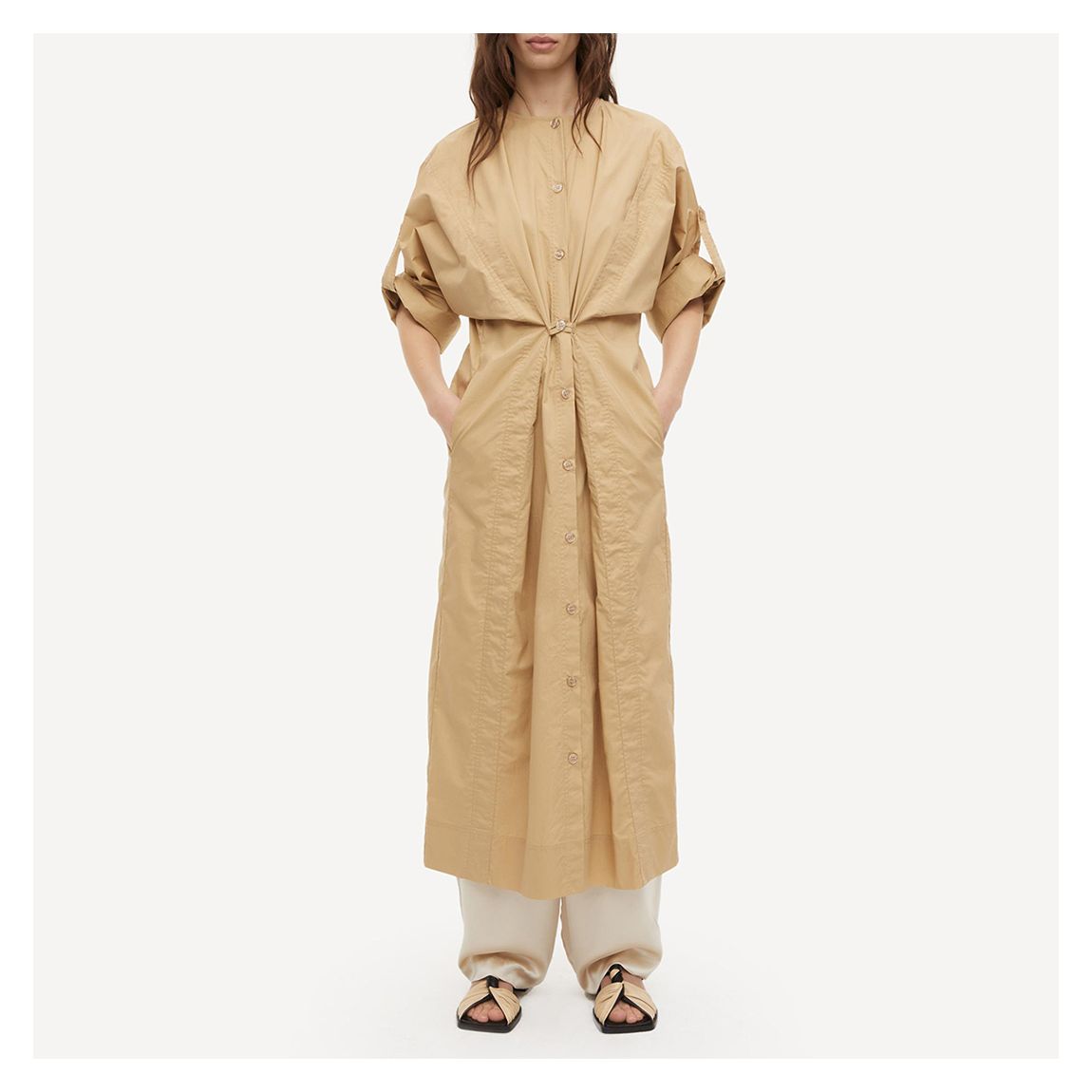 Beige Annielle Maxi Cotton Dress main product photo