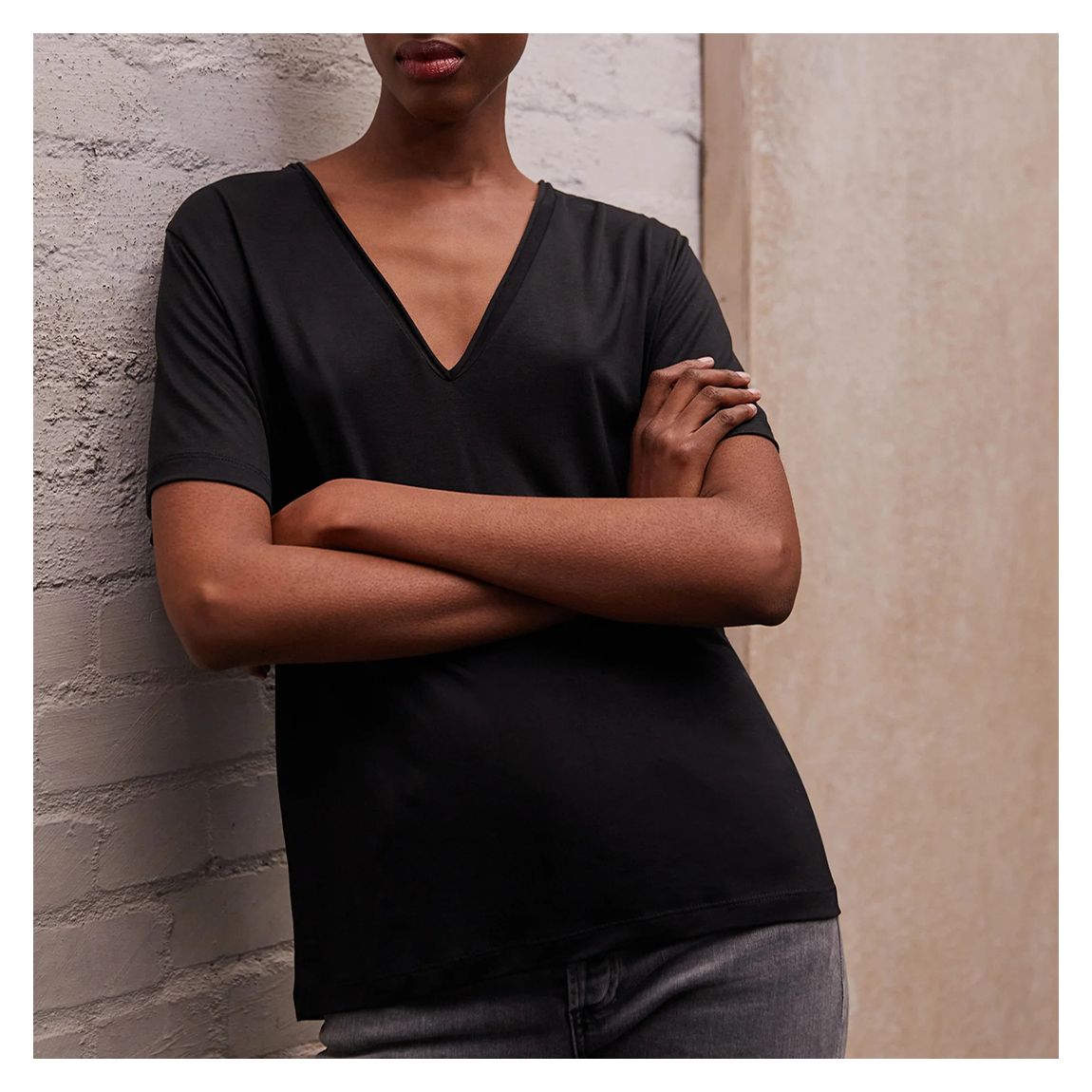 Black Amika Relaxed Fit T-Shirt main product photo