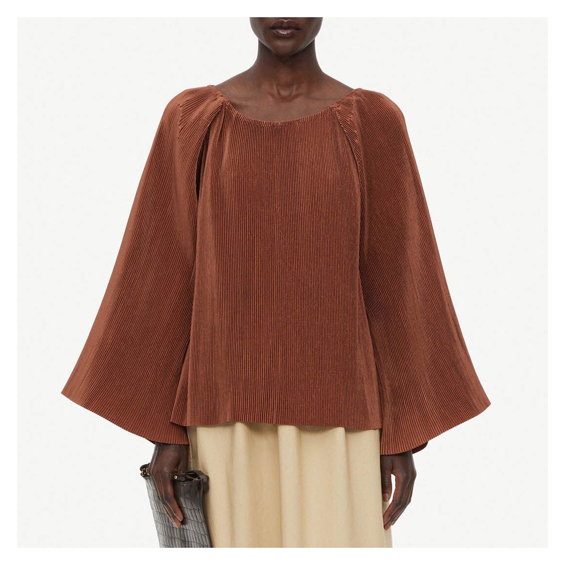 Rust Velma Wide-Sleeve Blouse main product photo