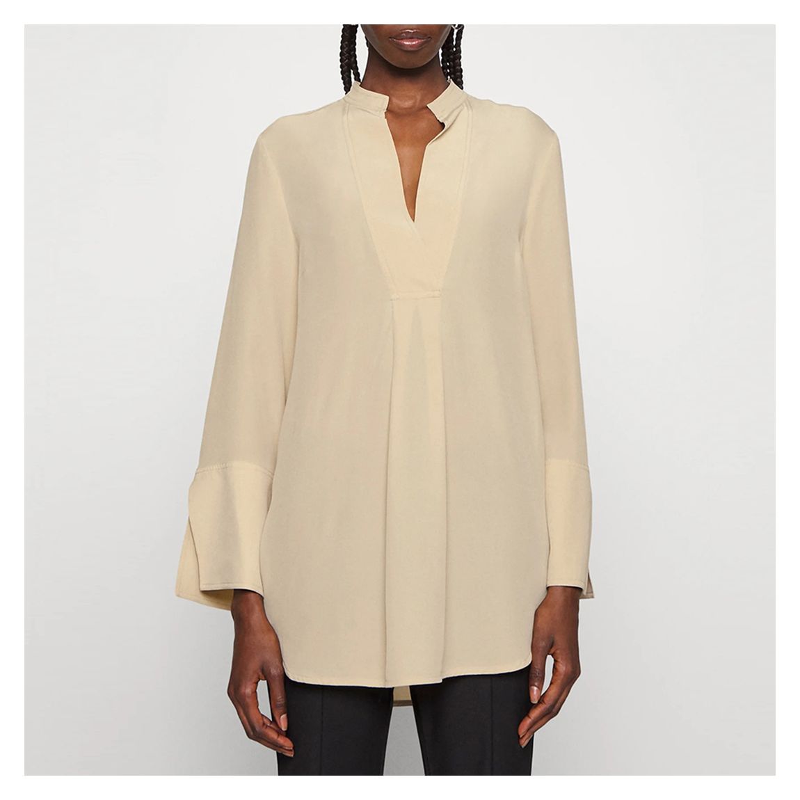 Cream Flaiy Silk Blouse main product photo