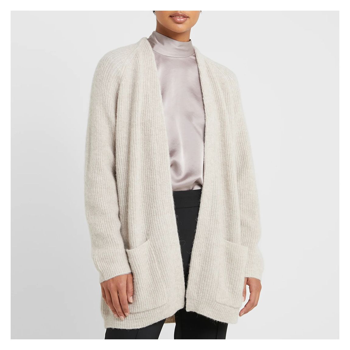 Beige Belinta Alpaca Longline Cardigan main product photo