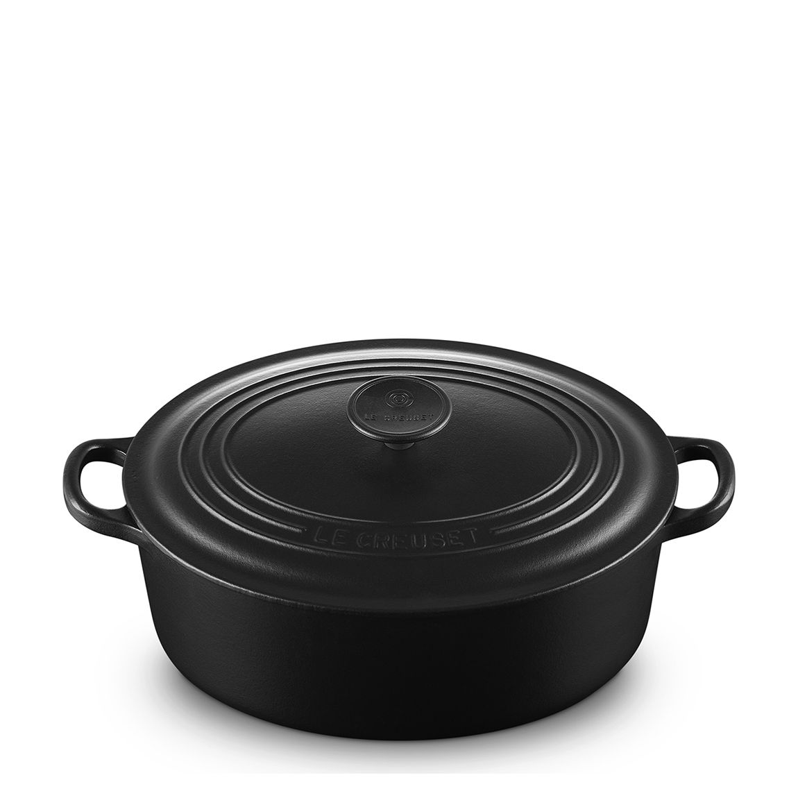 Satin Black Classic Cast Iron Oval Casserole, 27cm main product photo