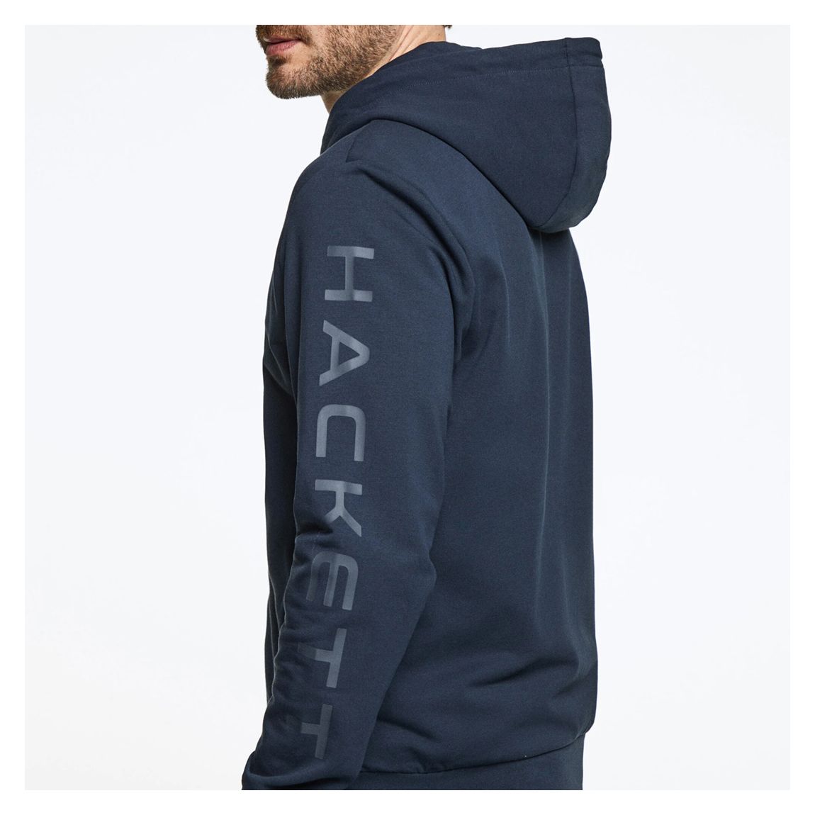 Navy Essential Cotton Blend Zip Hoodie main product photo