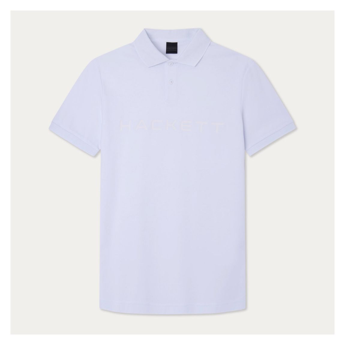 White Logo Short Sleeve Cotton Polo Shirt main product photo