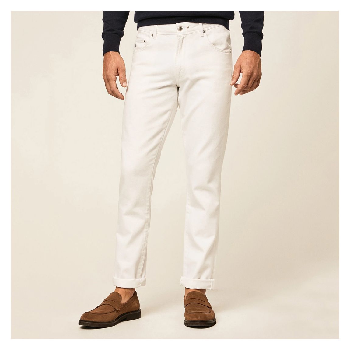 White Slim Fit Stretch Jeans main product photo