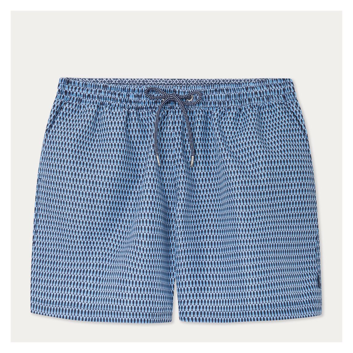Navy Fish Print Swim Shorts main product photo