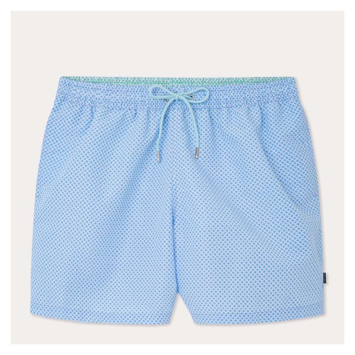 Blue Grid Print Swim Shorts main product photo