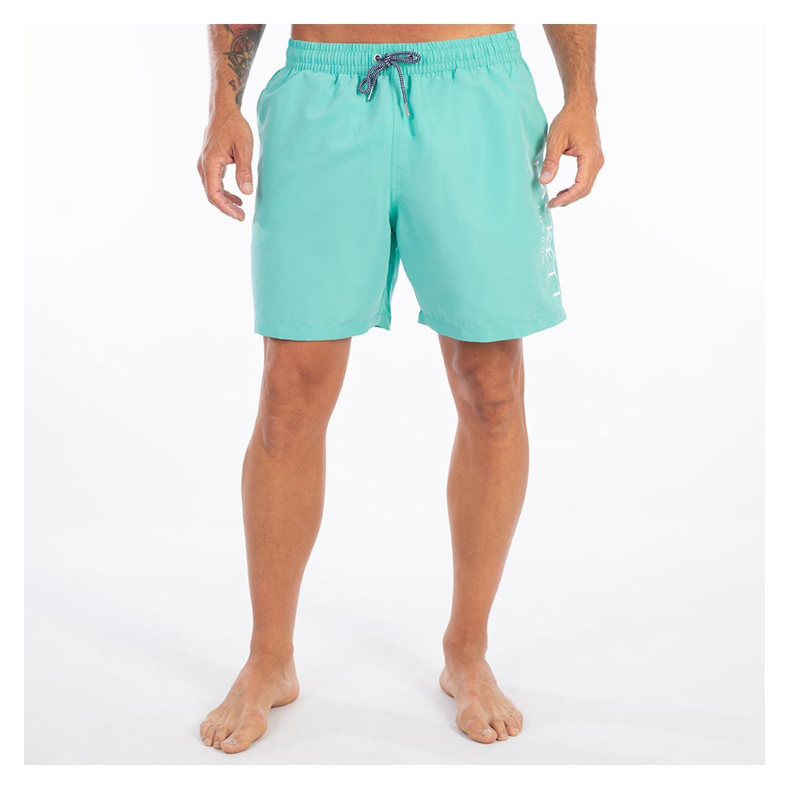 Turquoise Side Logo Swimming Trunks main product photo