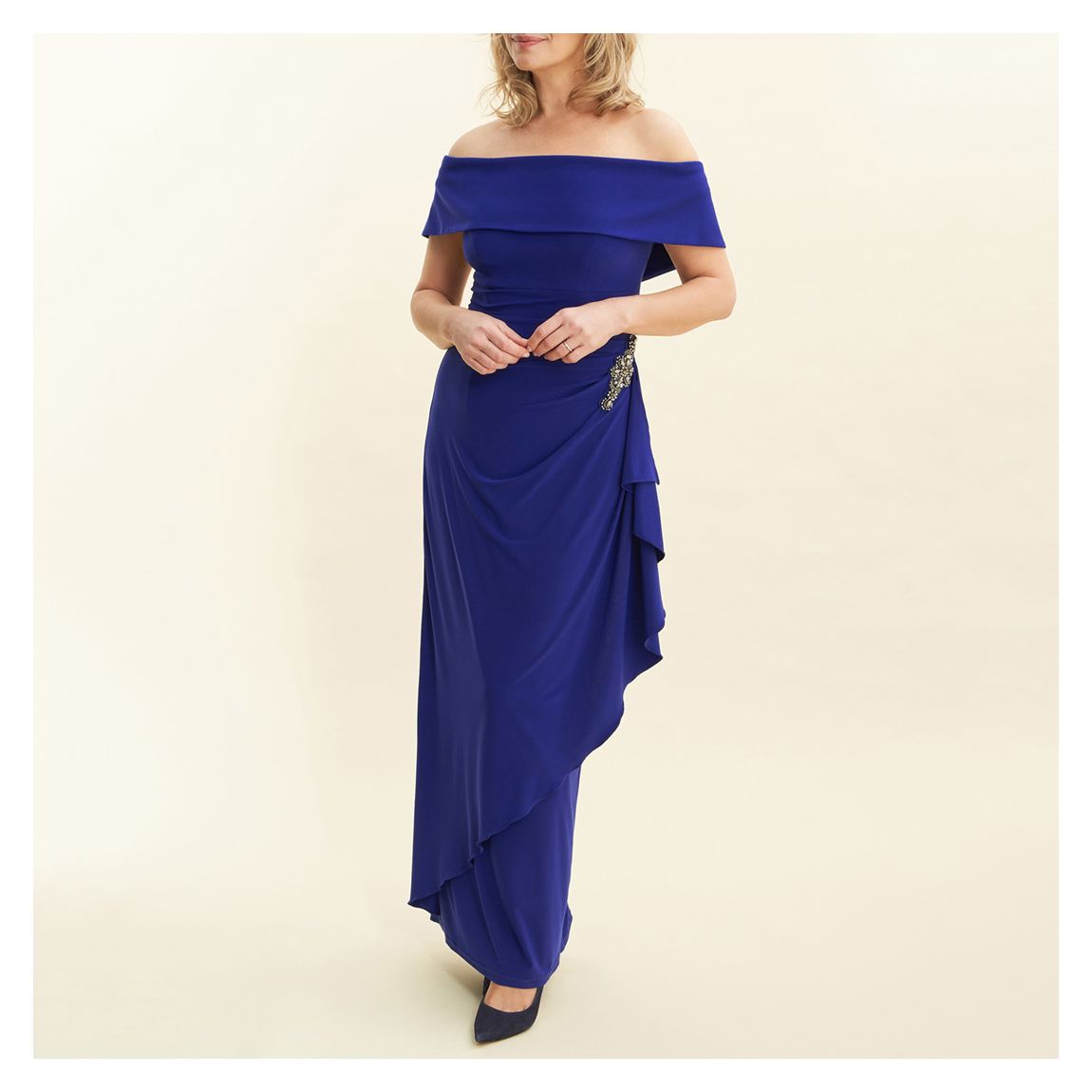 Royal Blue Gail Off Shoulder Dress main product photo