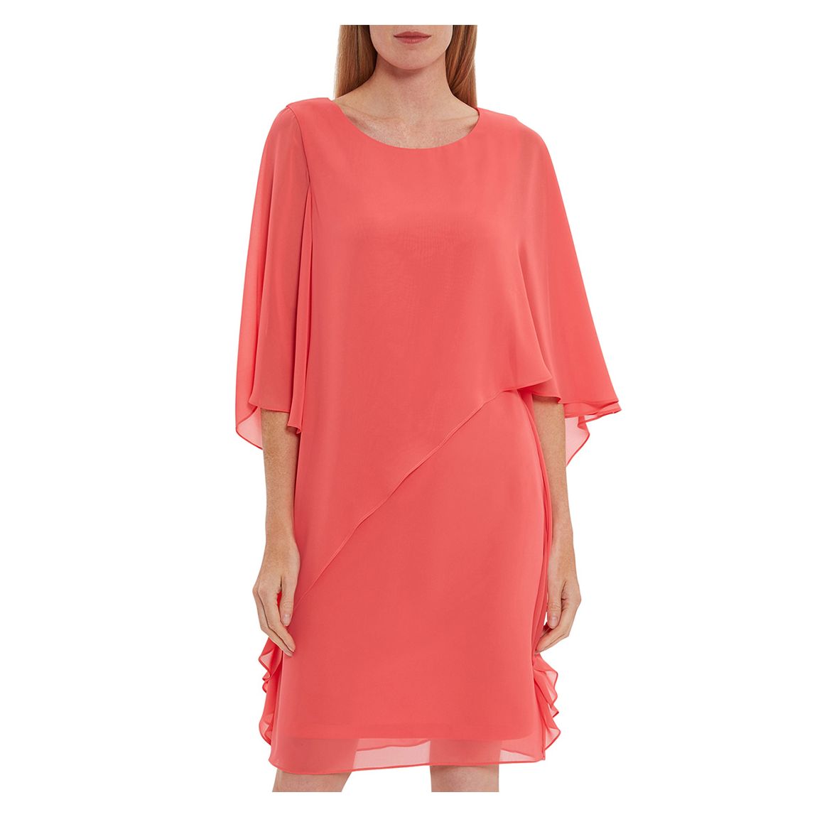 Orange Lariah Chiffon Cape Dress main product photo