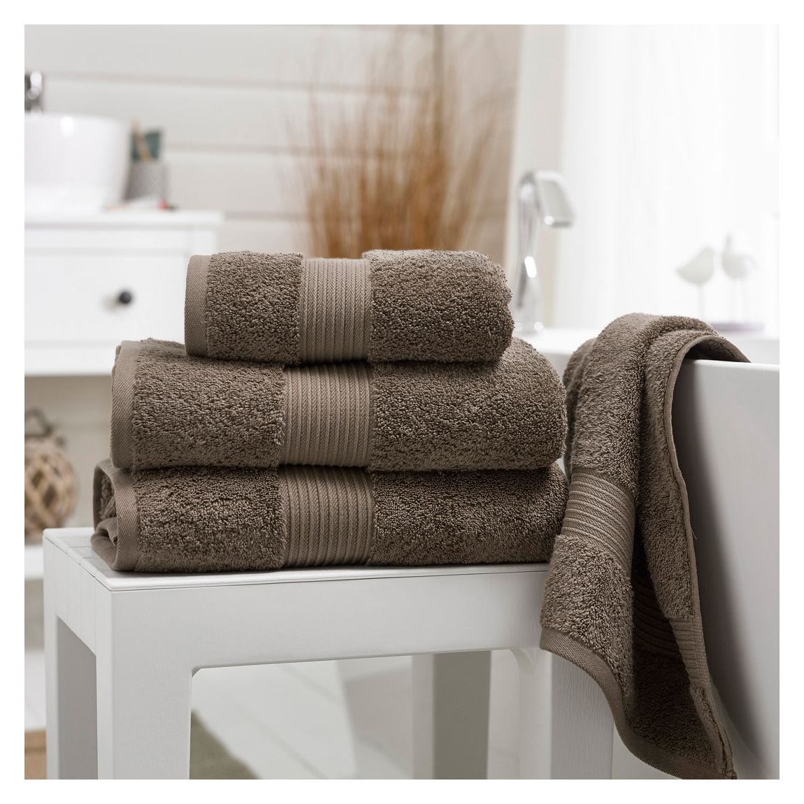 Bliss Pair of Hand Towels, Walnut main product photo