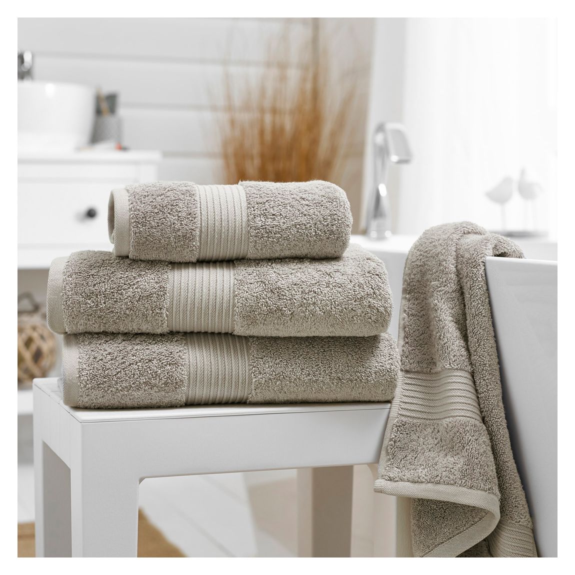 Bliss Pima Pair of Bath Sheets, Smoke main product photo