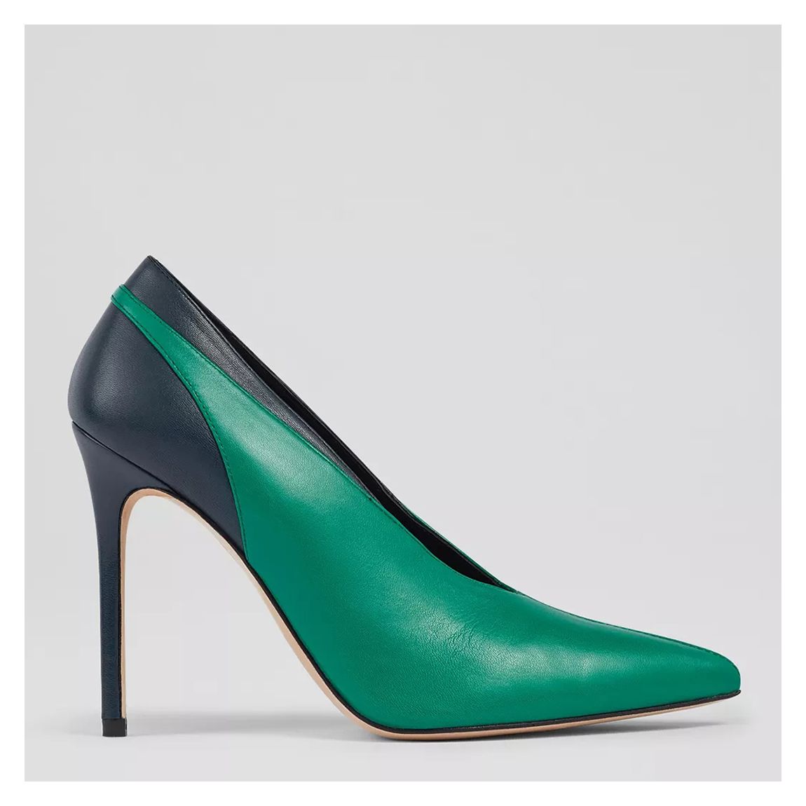 Green/Blue Quinny Leather Heeled Court Shoes main product photo