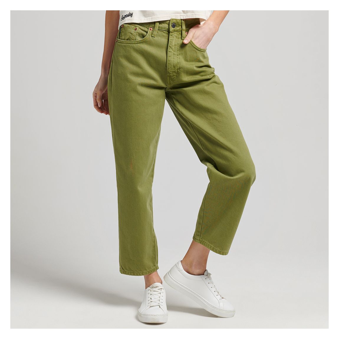 Olive Vintage Barrel Jeans main product photo