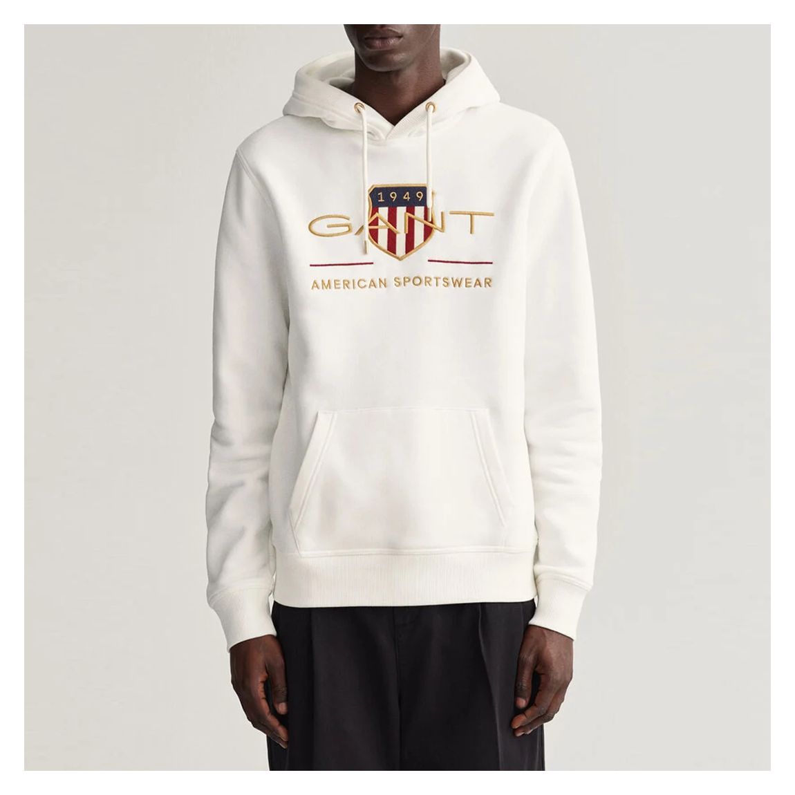 Ecru Archive Shield Logo Cotton Blend Hoodie main product photo