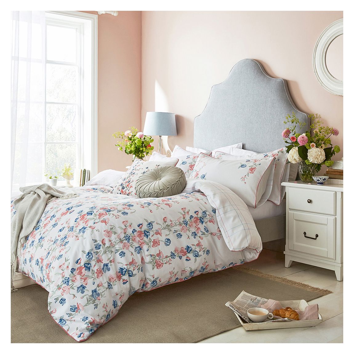 Charlotte Coral Pink Super King Bedset main product photo