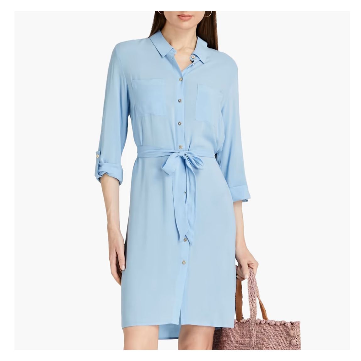 Blue Tencel Shirt Dress main product photo
