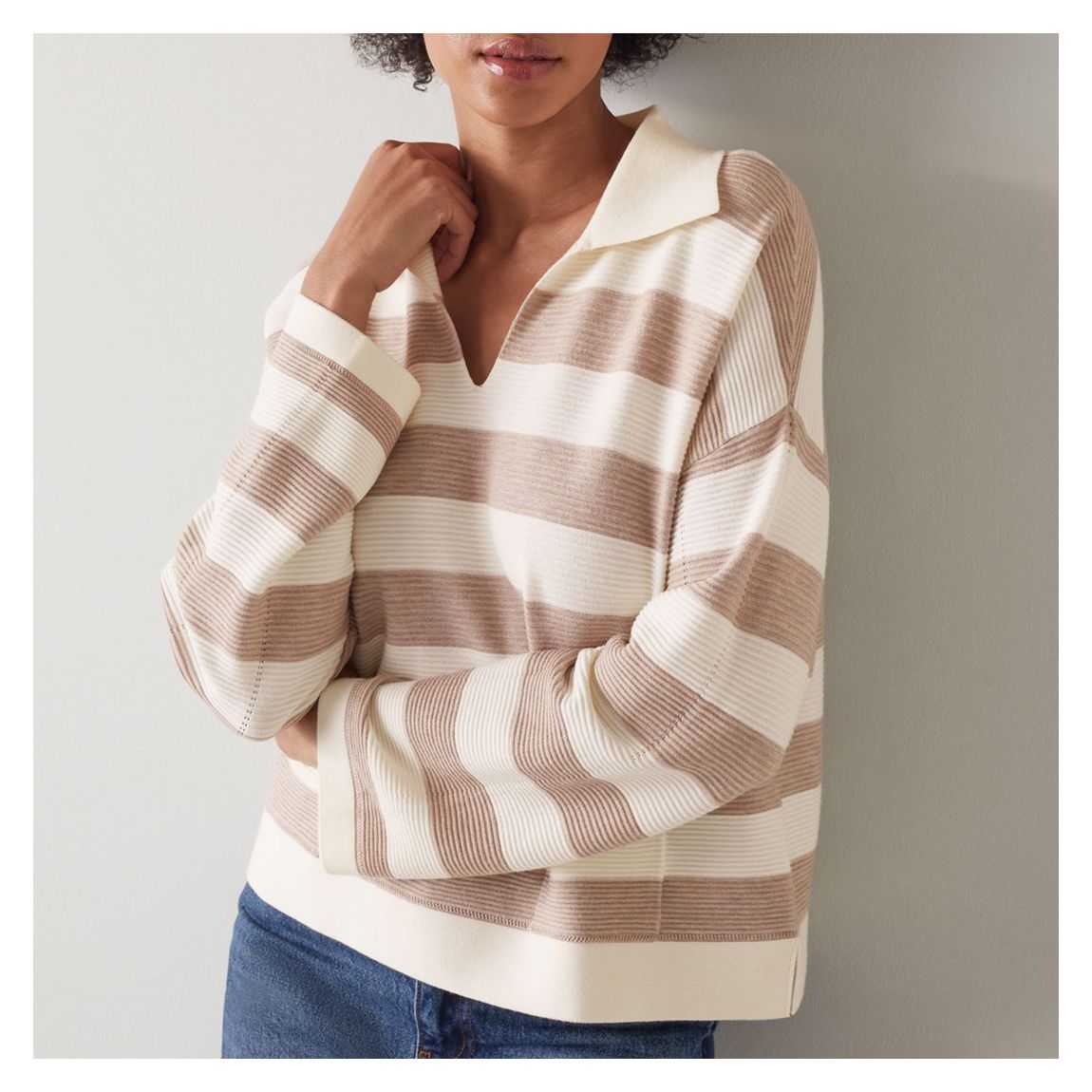 Beige Stripe Karrie Jumper main product photo