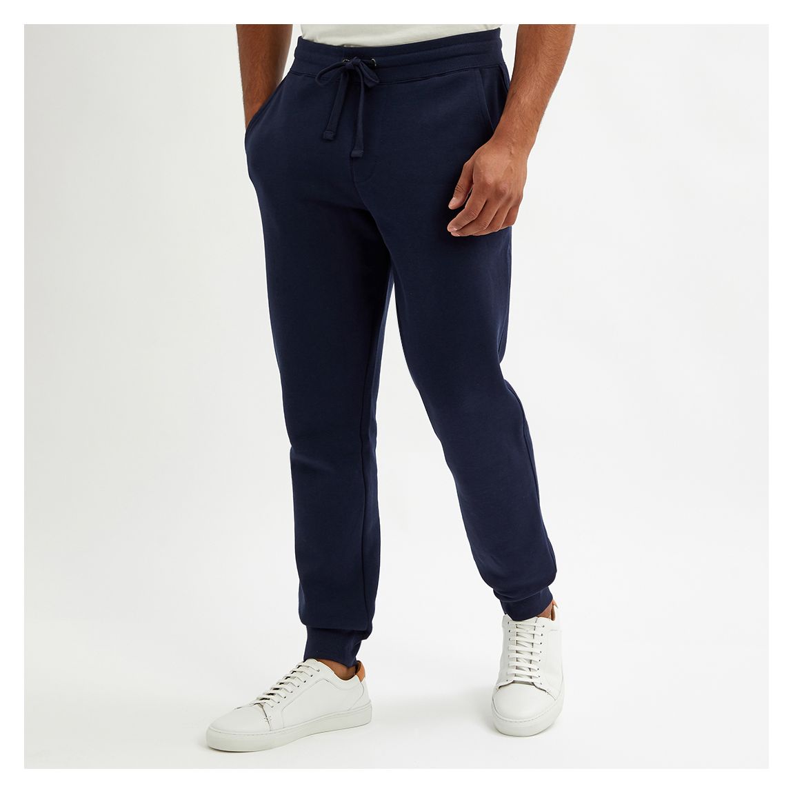 Navy Cotton Jersey Joggers main product photo