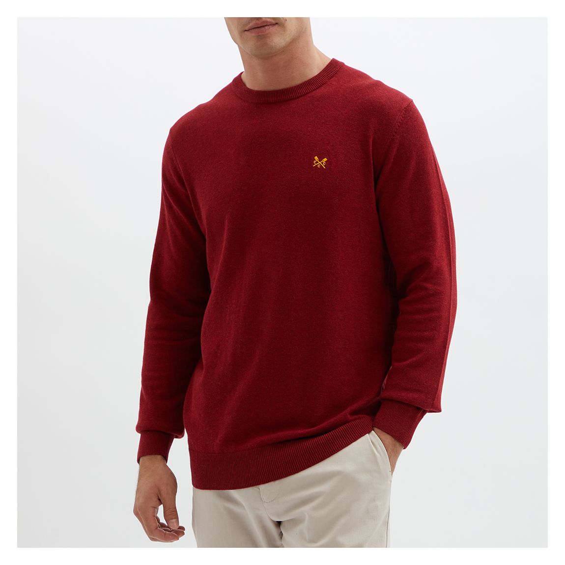 Burgundy Crew Neck Cotton Jumper main product photo