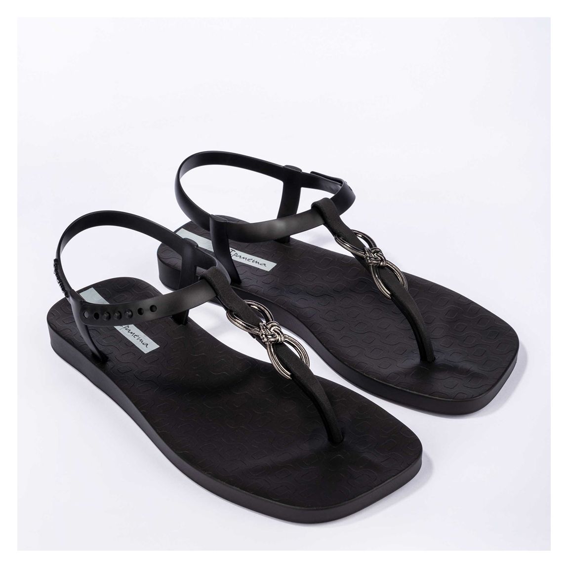Black Premium Artisan Thong Sandals main product photo