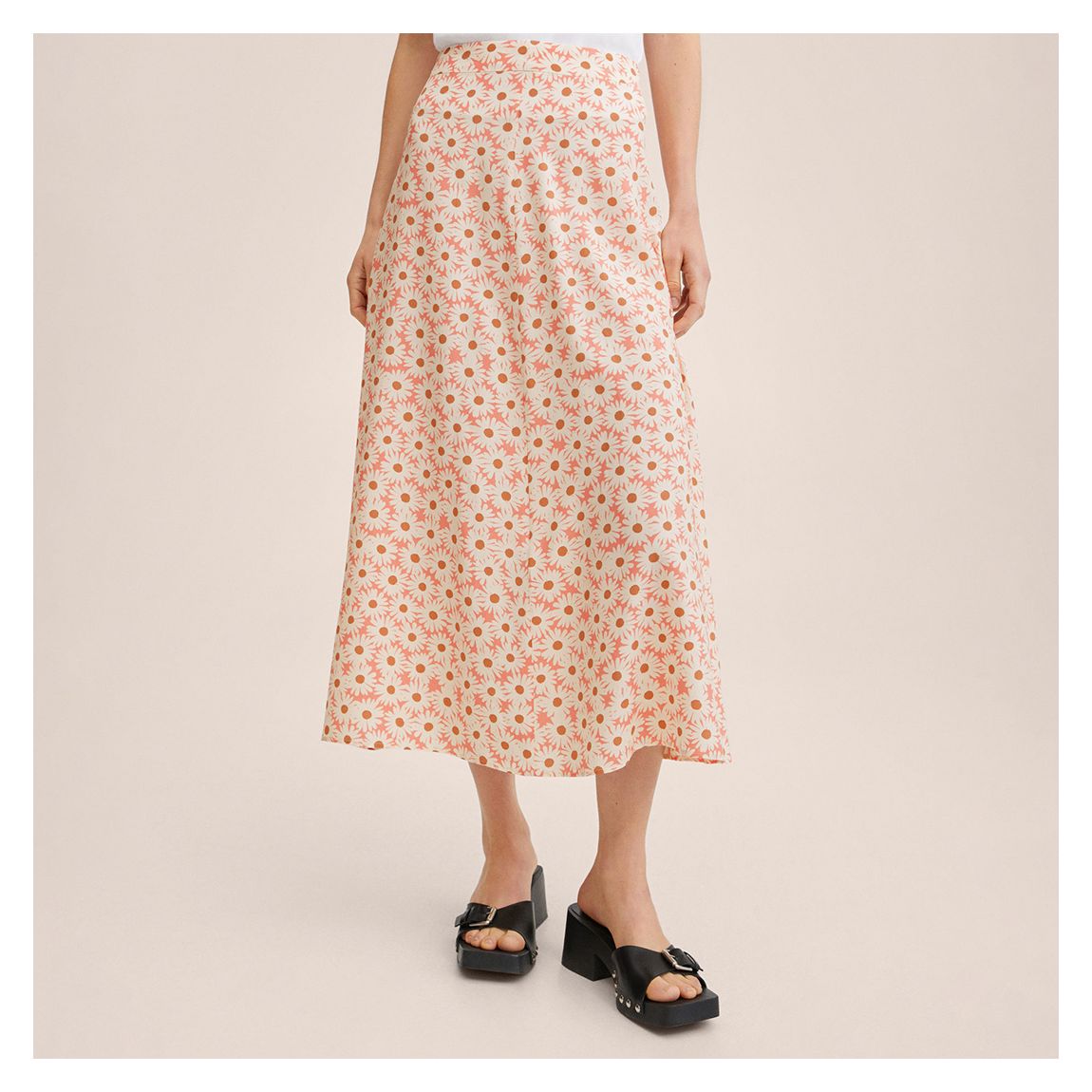 Multi Flowy Printed Midi Skirt main product photo