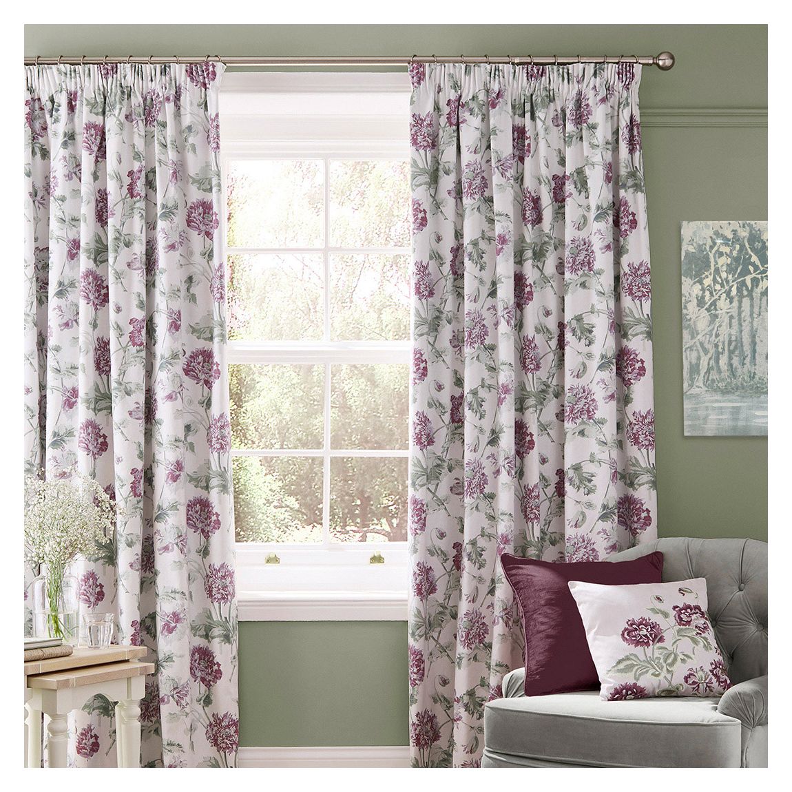 Hepworth 162x229cm Black Out Header Tape Ready Made Curtains, Grape main product photo