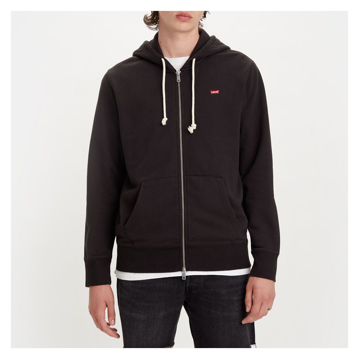 Black Original Cotton Zipped Hoodie main product photo