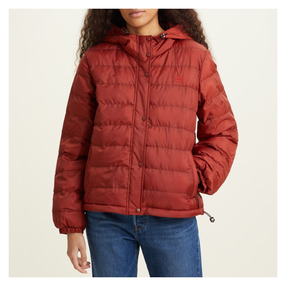 Red Edie Quilted Packable Jacket main product photo