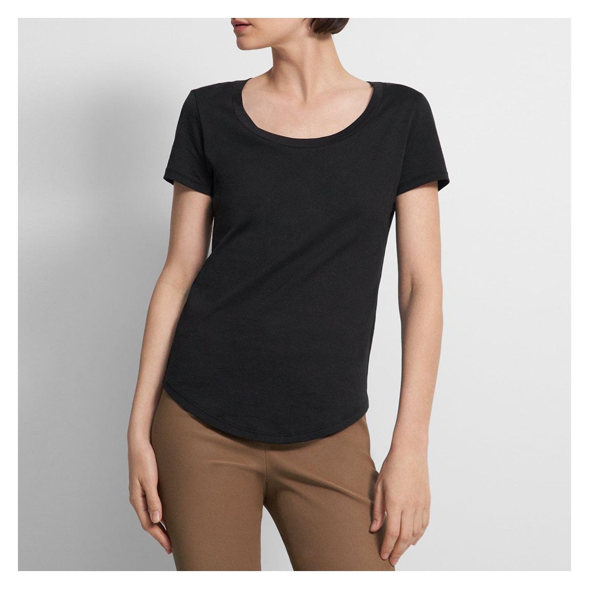 Black Fitted Scoop Neck T-Shirt main product photo