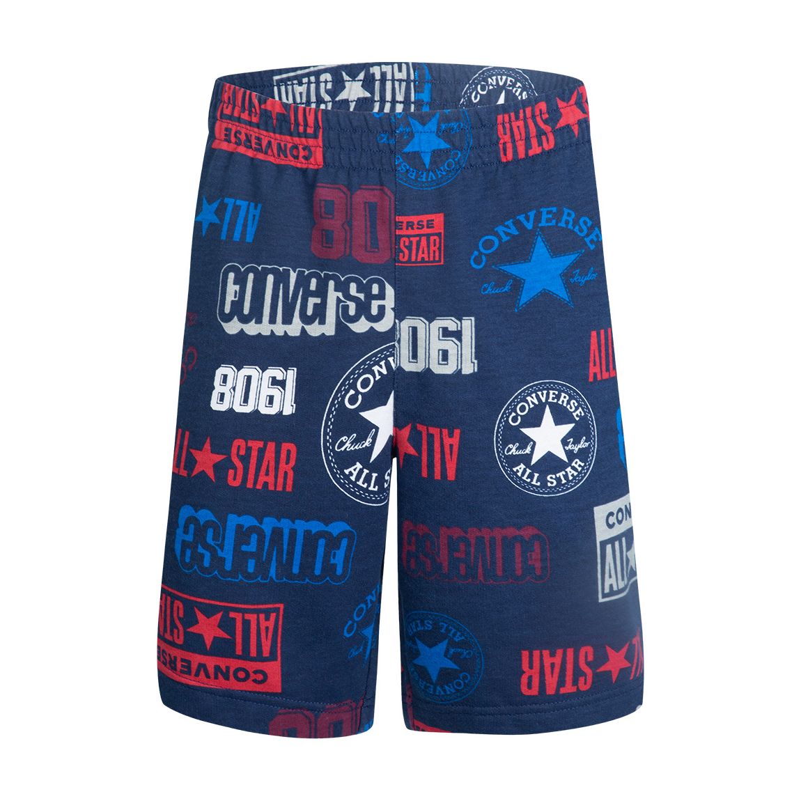 Teen Boy's Dark Blue All Over Print Cotton Blend Shorts main product photo