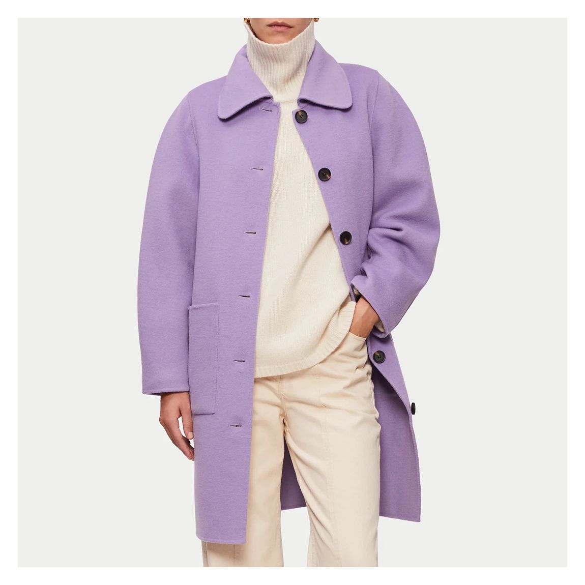 Lilac Double Faced Wool Blend Coat main product photo