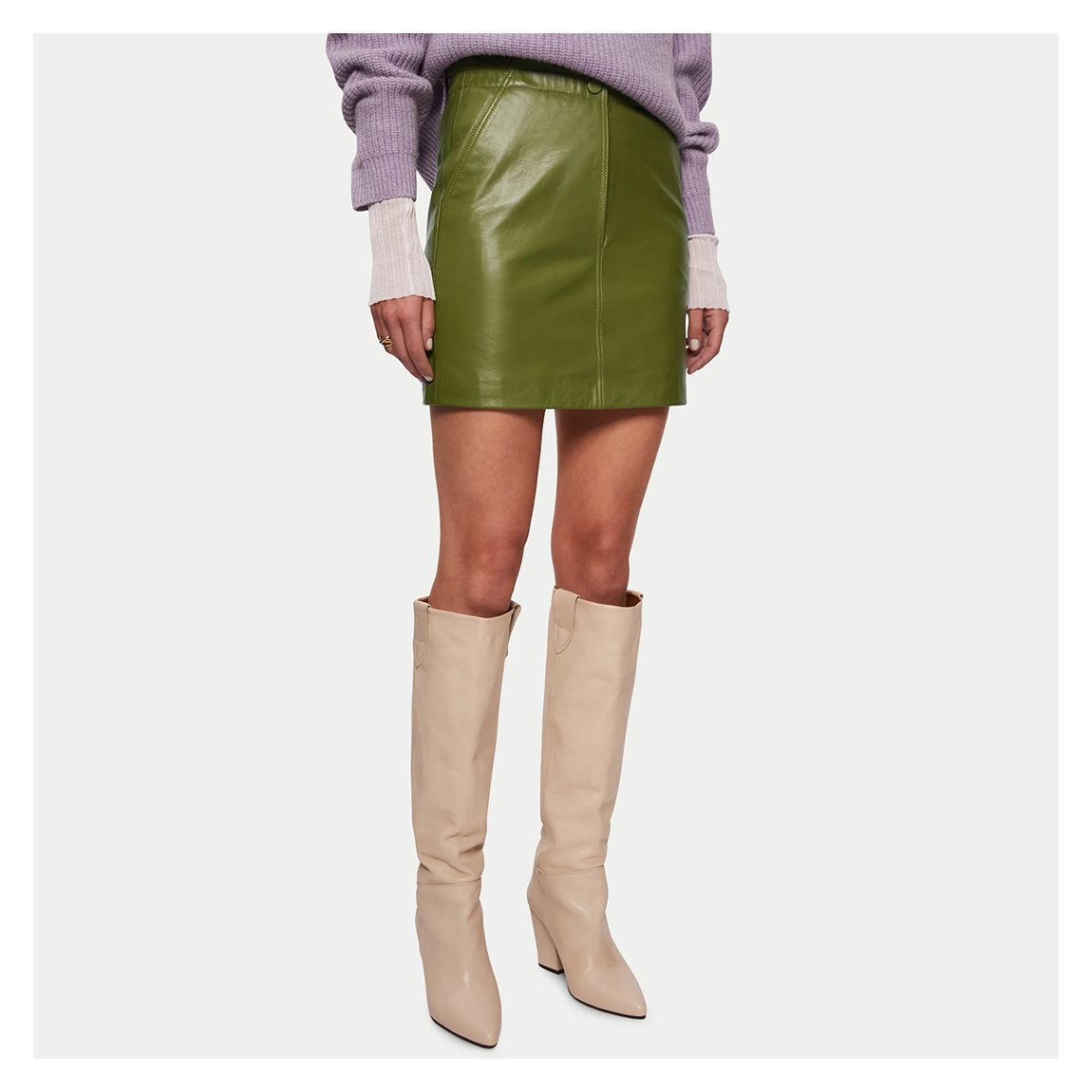 Green Leather Mini Skirt main product photo
