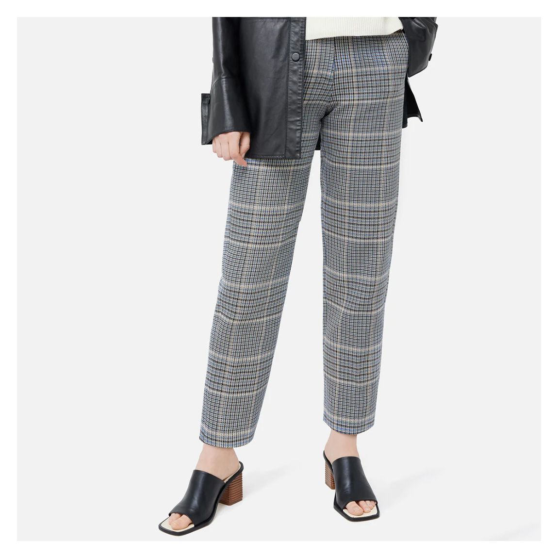 Grey Check Nevis Cotton Blend Trousers main product photo