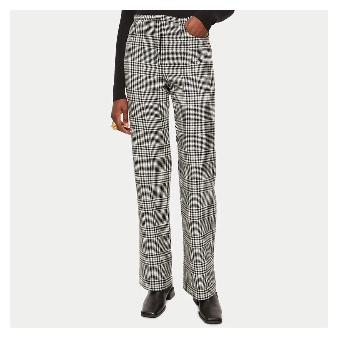 Grey Harris Check Wool Trousers main product photo