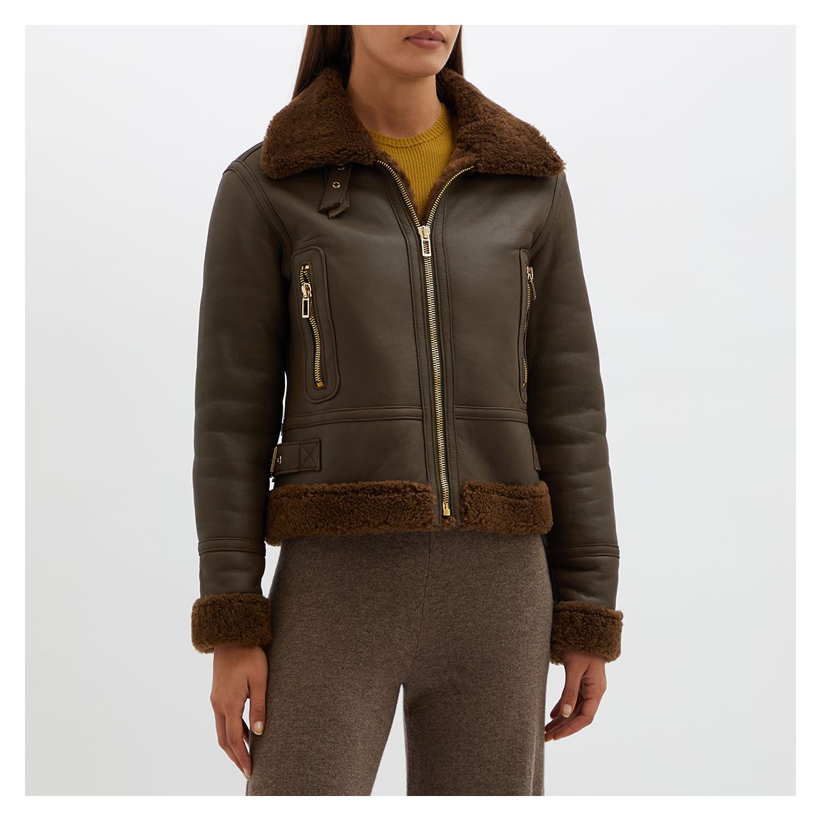 Khaki Shearling Aviator main product photo