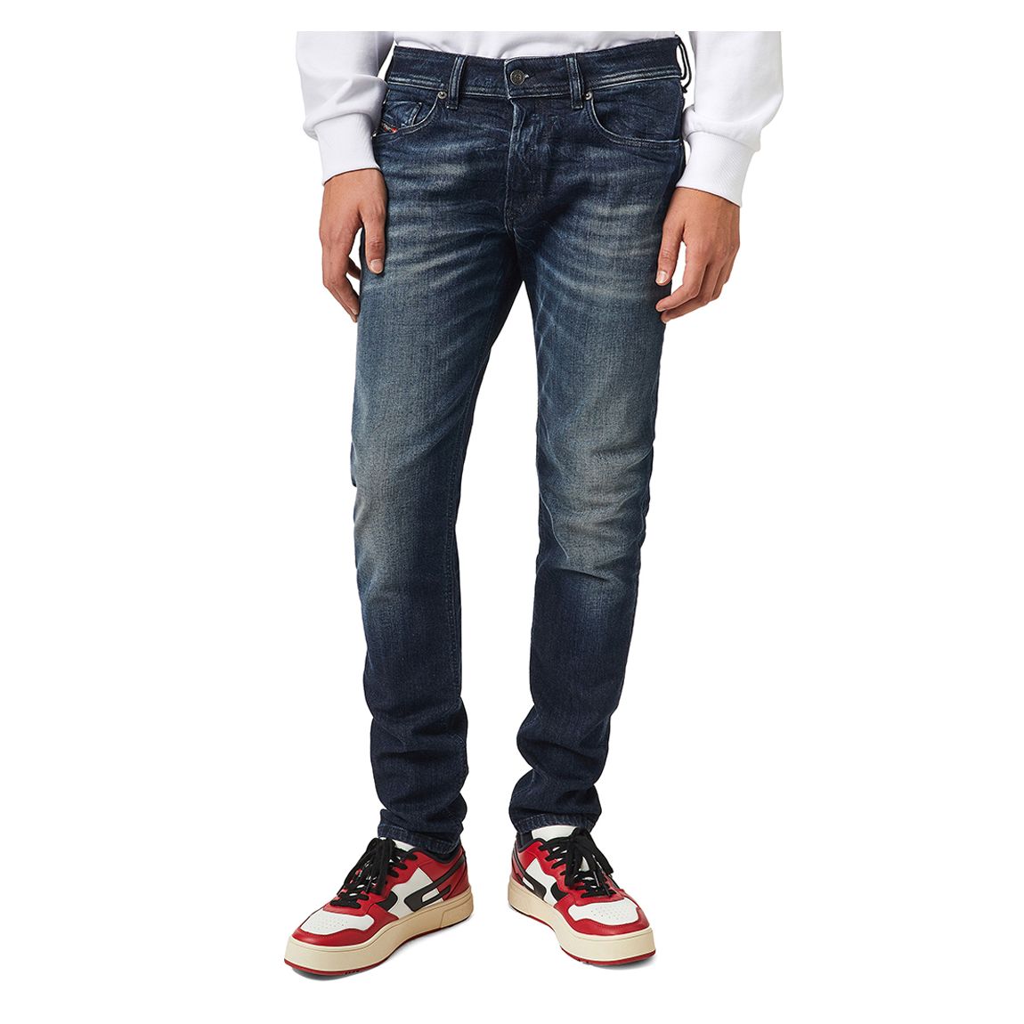Mid Blue Sleenker Straight Stretch Jeans main product photo