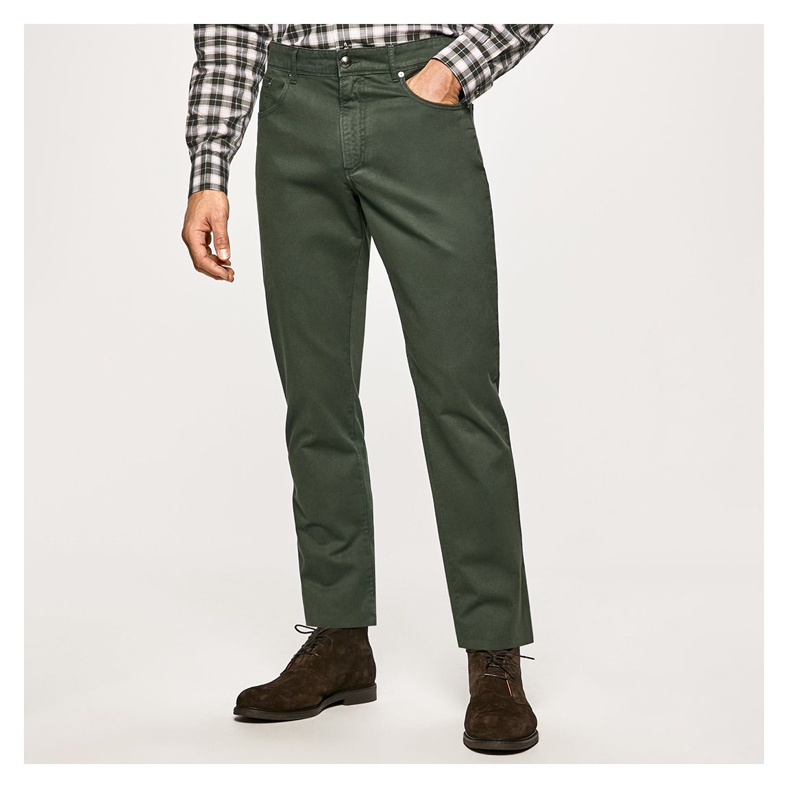 Green Cotton Blend Chino main product photo