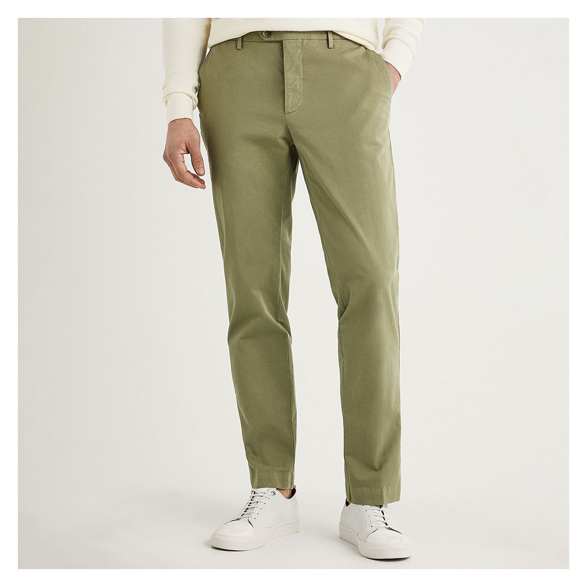 Green Cotton Blend Trousers main product photo