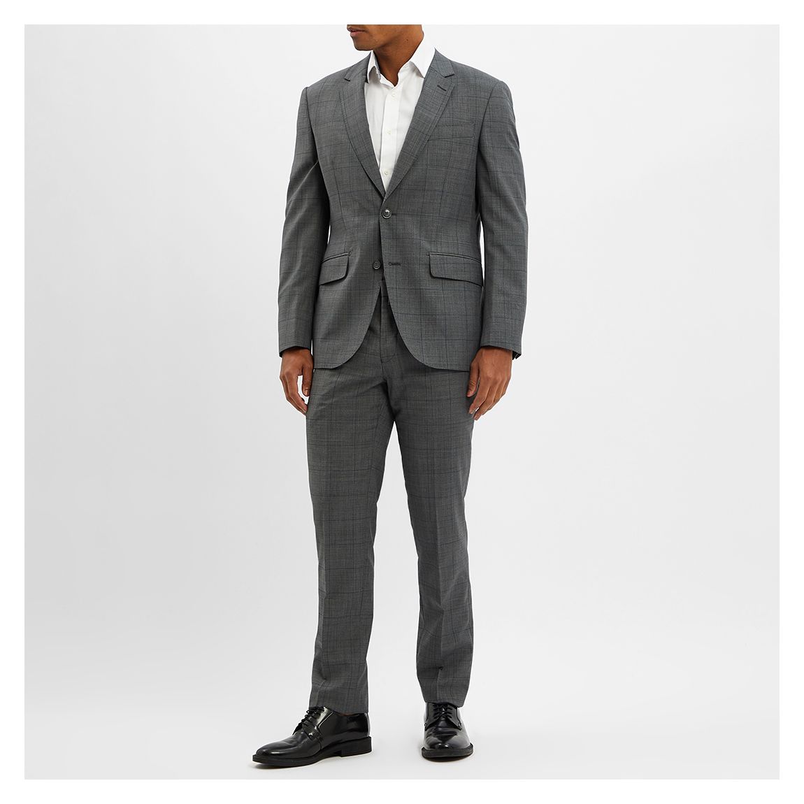 Grey Check Single Breasted Wool Suit main product photo