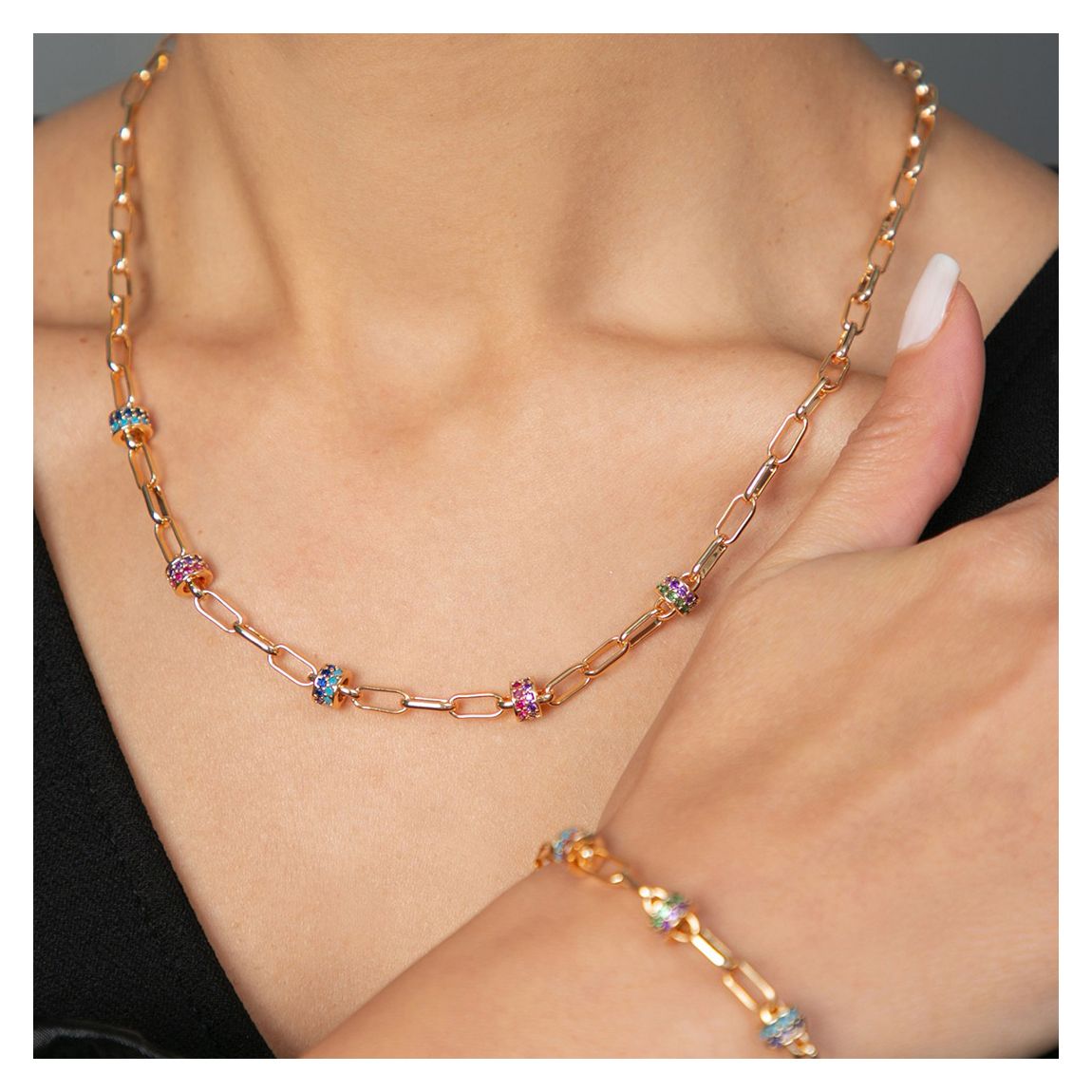 Multicolor Gold Jewellery Set main product photo