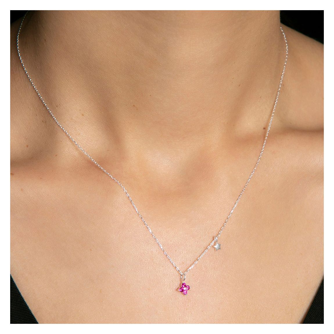 Silver/Pink Necklace main product photo