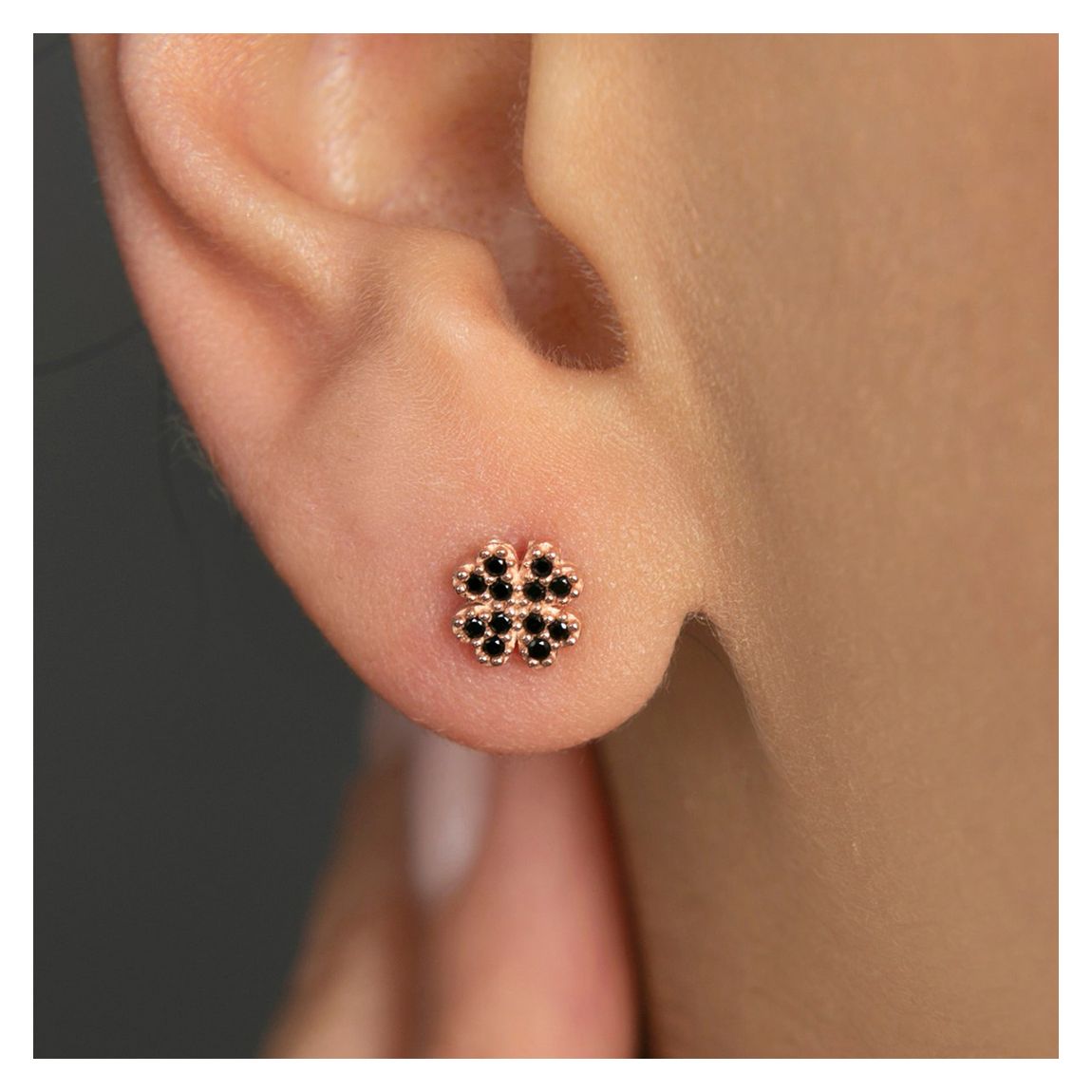 Rose Gold/Black Earrings main product photo