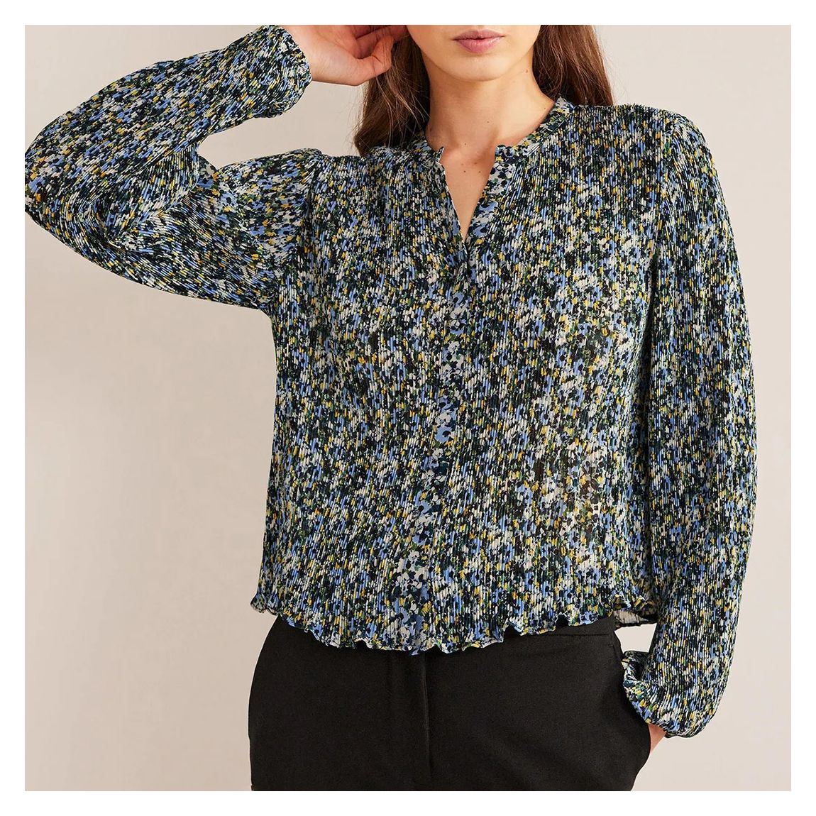 Blue Plisse Pleat Blouse main product photo