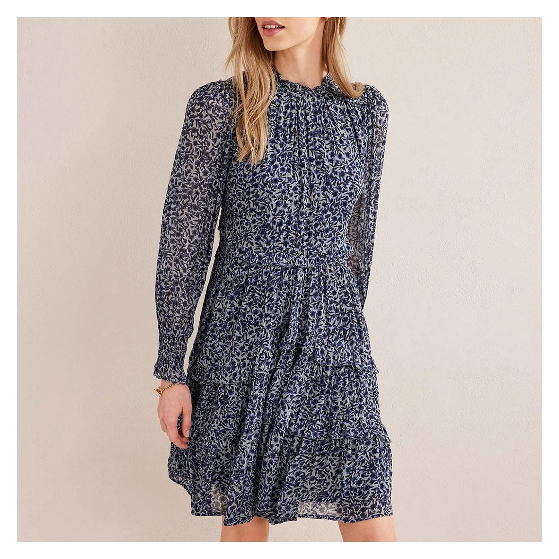 Blue Ruffle Open Back Mini Dress main product photo