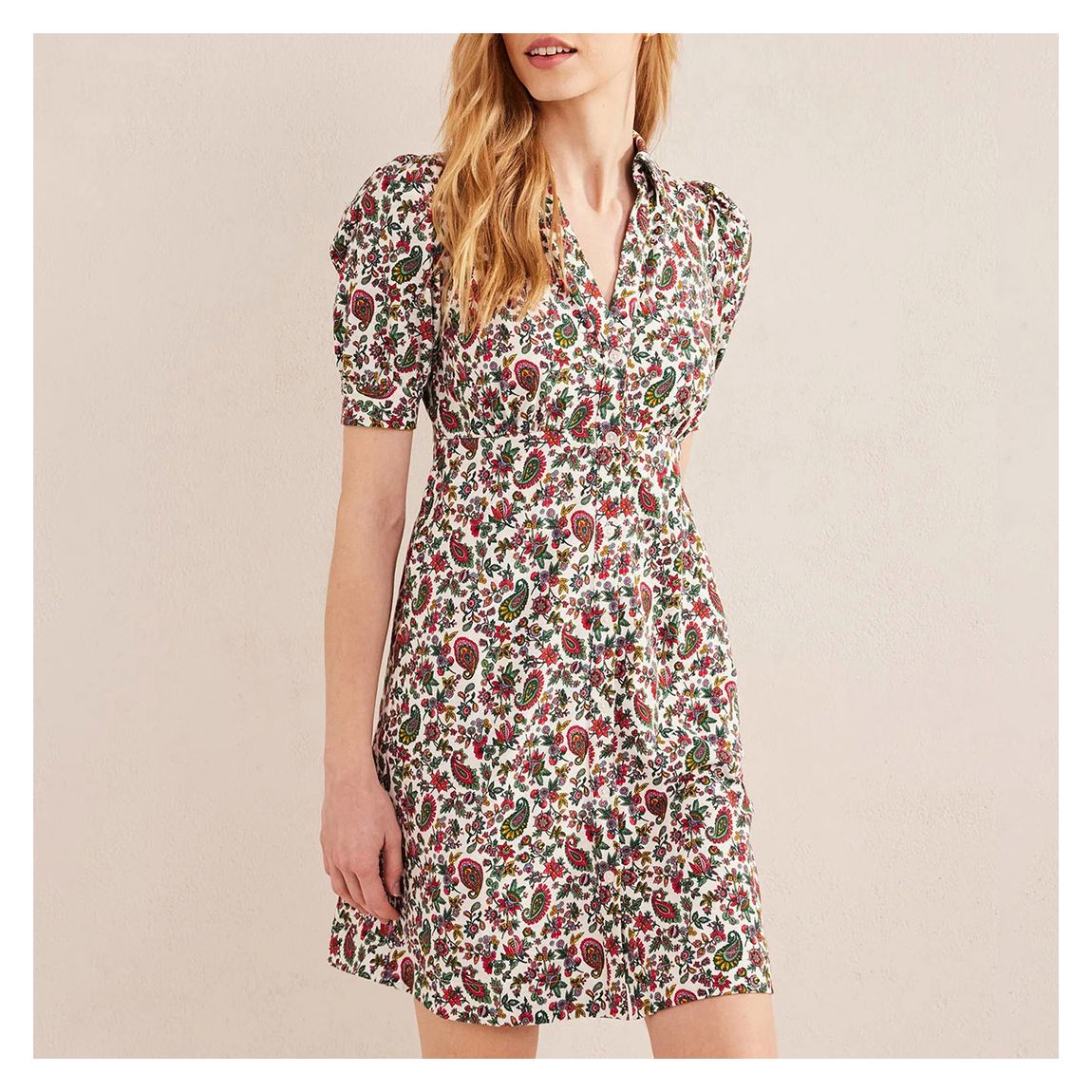 Multi Printed Button Jersey Mini Tea Dress main product photo