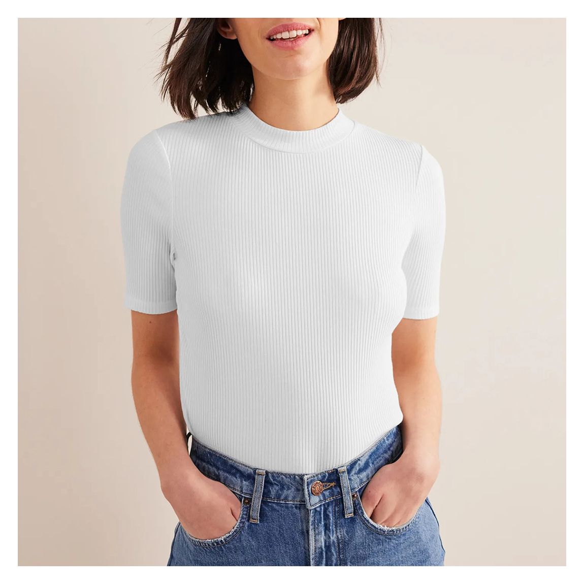High Neck Ribbed Top main product photo