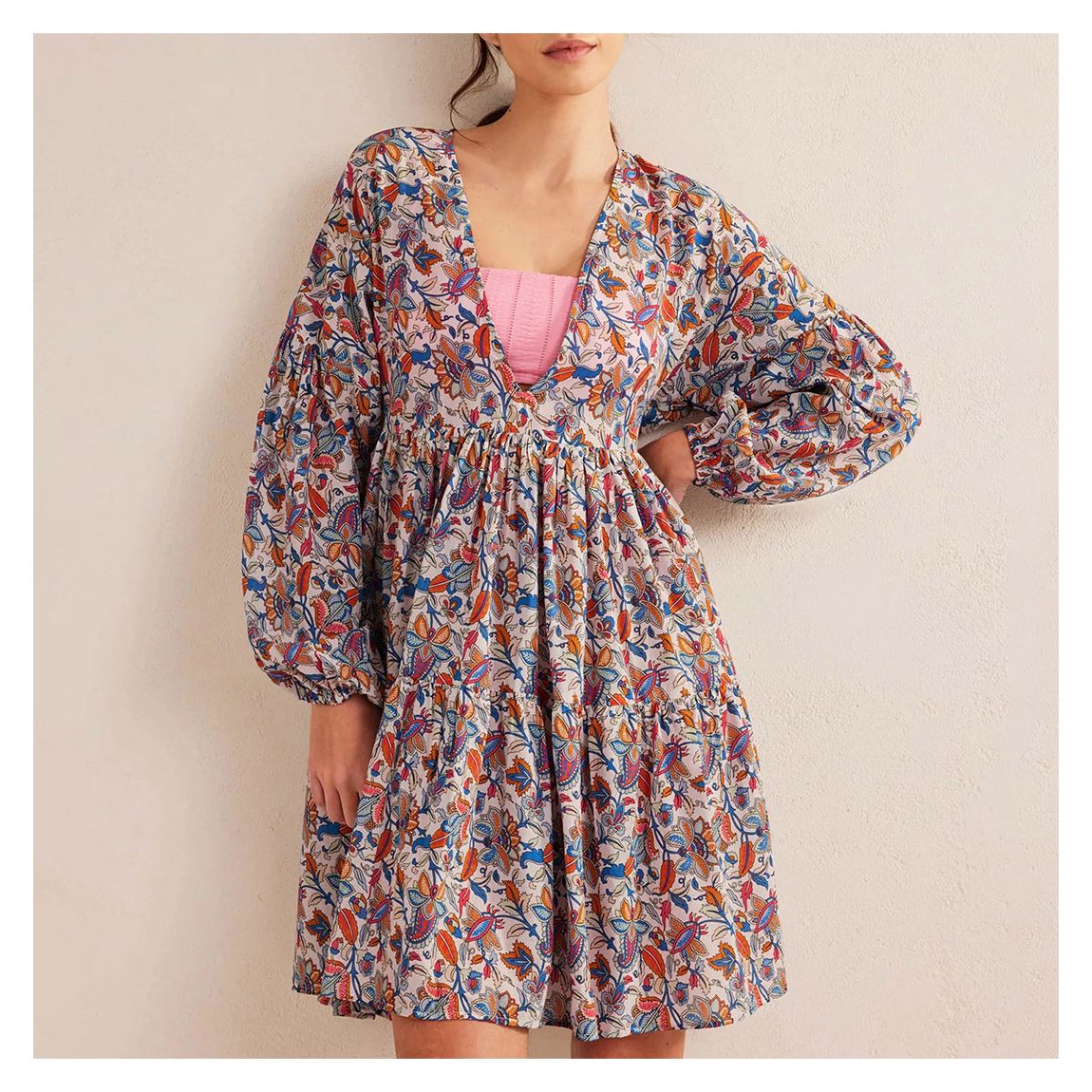 Multi Relaxed Tiered Beach Dress main product photo